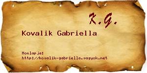 Kovalik Gabriella névjegykártya